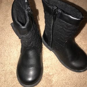 Black leather boots(Toddler)